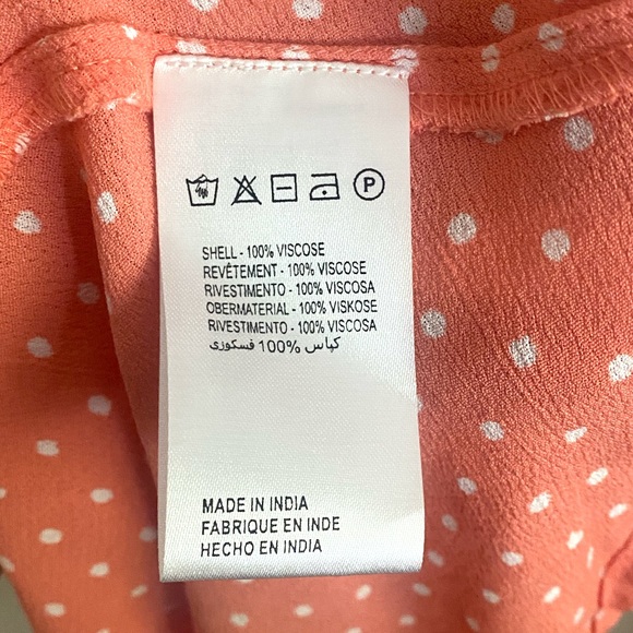 CLEOBELLA Coral Peach Pink Polka Dot Emily Sleeveless Midi Slip Dress Size Small - Picture 9 of 11